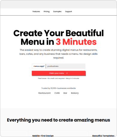 Menuu — Create Your Beautiful Menu in 3 Minutes